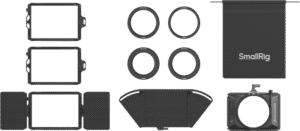 effectively reducing flare and maintaining image quality by blocking stray light from sunlight and other sources. This matte box includes two 4 x 5.65" filter trays that can be quickly mounted via a NATO clamp and supports multiple filters stacked together.
