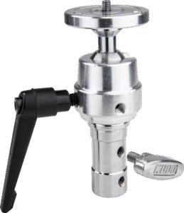 this Super Grip features a ball head with a 1/4''-20 thread male stud on a round camera plate and a TVMP adapter.