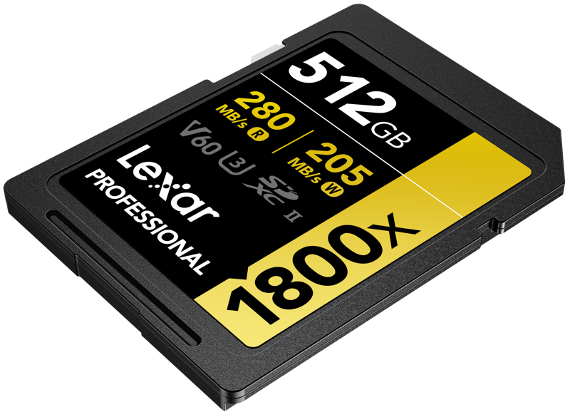 LEXAR SDXC Pro 1800x U3 UHS-II R280/W210 (V60) 512GB