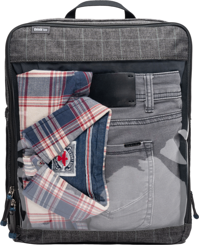 the Clothing Cube L features a clear plastic window so you can easily see the contents at-a-glance. Mesh side panels provide breathability and the fabric is water-repellant.