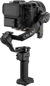 Crane 4 effortlessly and securely accommodates full-frame DSLR and compact cinema cameras. Unleash full power without sacrificing portability