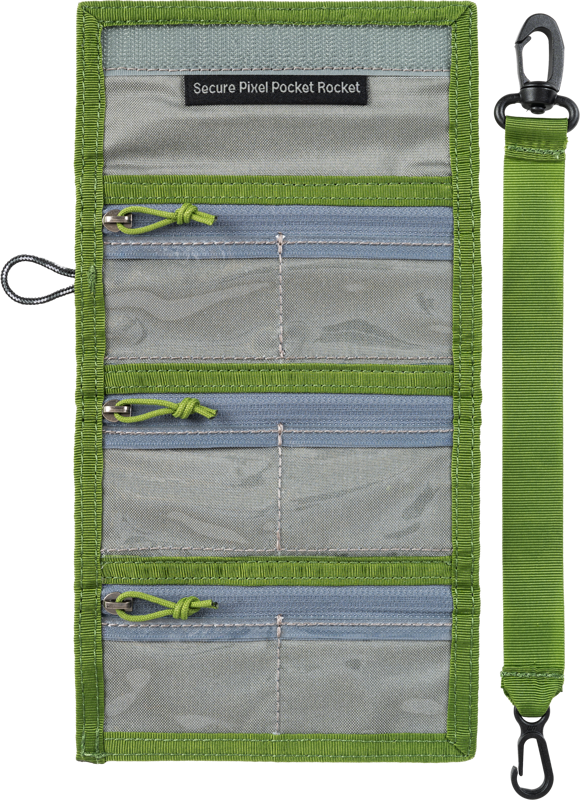 or numerous microSD memory cards. Fits easily in your pocket or attaches to your belt or bags.