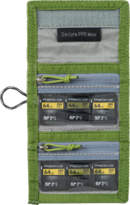 THINK TANK Secure Pocket Rocket Mini (Wallet with Strap: holds 4 CF/CFexpress or 6 SD/microSD) Green
