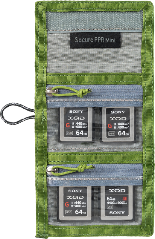 THINK TANK Secure Pocket Rocket Mini (Wallet with Strap: holds 4 CF/CFexpress or 6 SD/microSD) Green