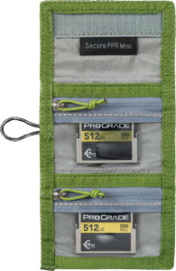 THINK TANK Secure Pocket Rocket Mini (Wallet with Strap: holds 4 CF/CFexpress or 6 SD/microSD) Green