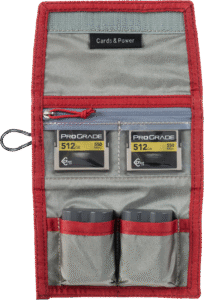 THINK TANK Cards & Power Wallet (holds 2 CF/CFexpre or 4 SD/micro SD & 2 Batteries) Chili Pepper Red