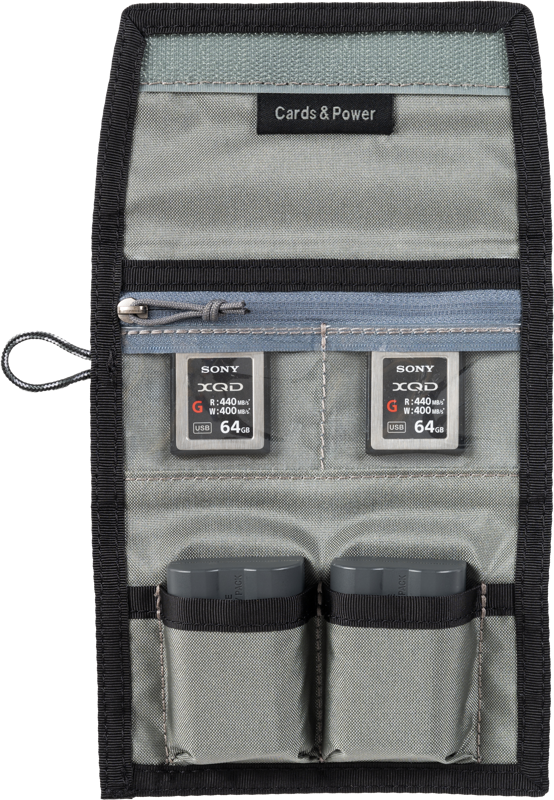 THINK TANK Cards & Power Wallet (holds 3 CF/CFexpr or 4 SD/micro SD cards & 2 Batteries) Slate Black