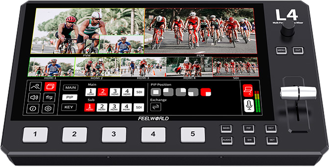 and stream your video content using one SDI and up to four HDMI video sources.