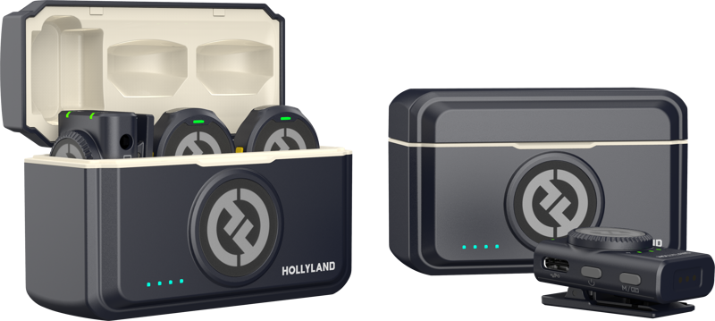 HOLLYLAND Lark M2 Combo - Wireless Lavalier Microphone (Duo, Shine Charcoal)