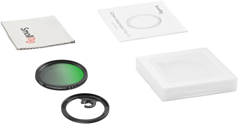 SMALLRIG 4386 Magease Magnetic VND Filter Kit ND2-ND32 (1-5 Stop) with M-mount Filter Adapter 52mm