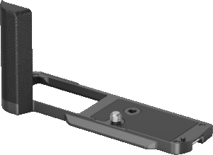 the L-shape mount plate secures the camera with a 1/4"-20 screw and a pin ensuring camera stability. The built-in Arca-Swiss quick release plate on the base is compatible with Arca-type tripods.