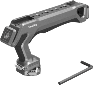 ensuring a comfortable and stable handheld shooting experience. The top handle features an exclusive quick-release slider with a patented self-locking system