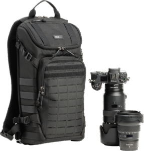 this bag lets you customize your gear setup with ease. Add Think Tank modular pouches to expand your carrying capacity