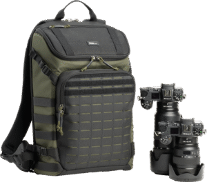 this bag lets you customize your gear setup with ease. Add Think Tank modular pouches to expand your carrying capacity