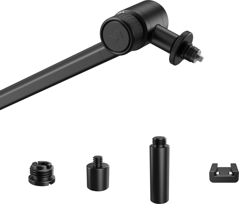 ten cable ties and two thread adapters