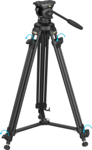 suitable for site mobility of the video shooting scene. Tripod comes with a center quick lift rope design