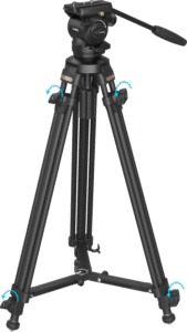suitable for site mobility of the video shooting scene. Tripod comes with a center quick lift rope design
