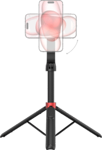 with adjustable length ranging from 390mm to 1320mm. Featuring a MagSafe magnetic mount and a foldable phone clamp