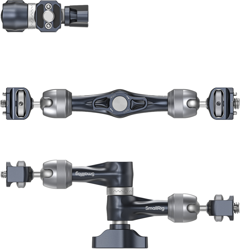 features 1/4"-20 screws and stretchable pins at one end