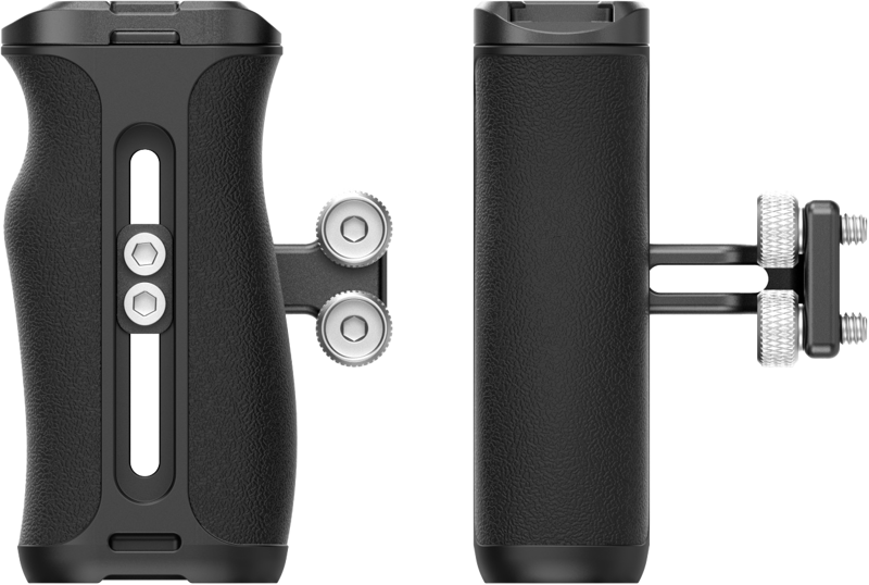 alleviating wrist strain. It also facilitates the use of a side flip screen for monitoring and side cables.