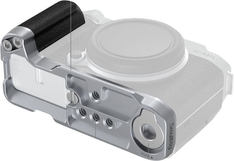 SMALLRIG 4875 L-Shape Mount Plate with Silicone Handle for FUJIFILM X-M5 Sliver