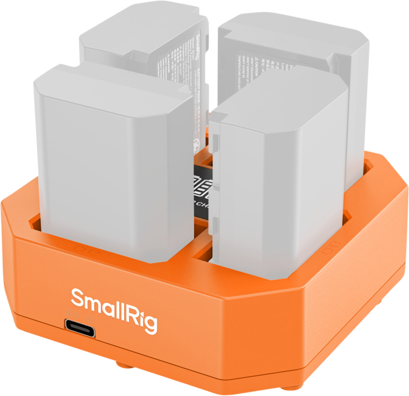 allowing simultaneous charging of four batteries.