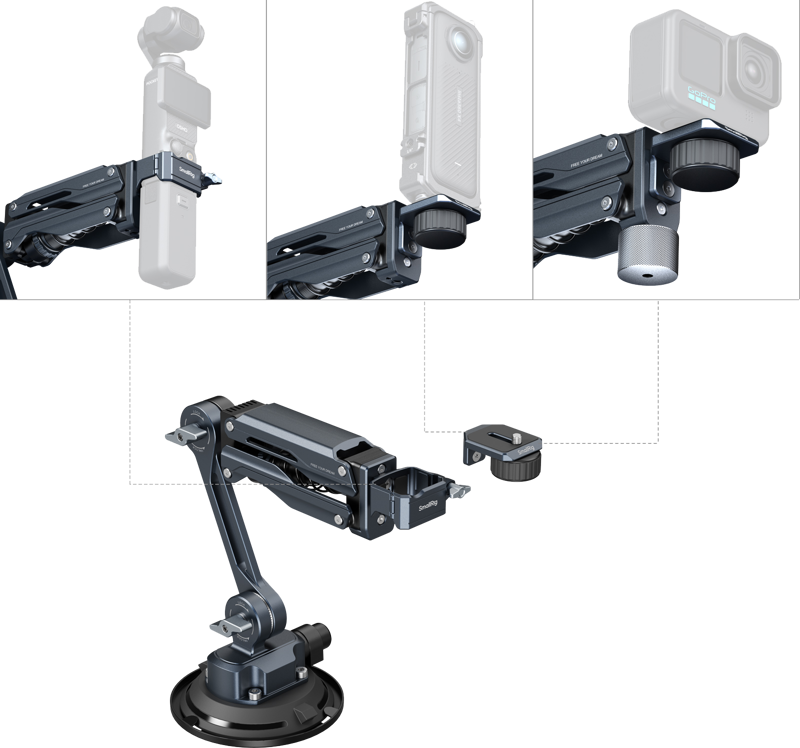 SMALLRIG 5123 Mini Shock Absorber Arm for DJI Osmo Pocket 3 / GoPro HERO13 / Insta360 X4