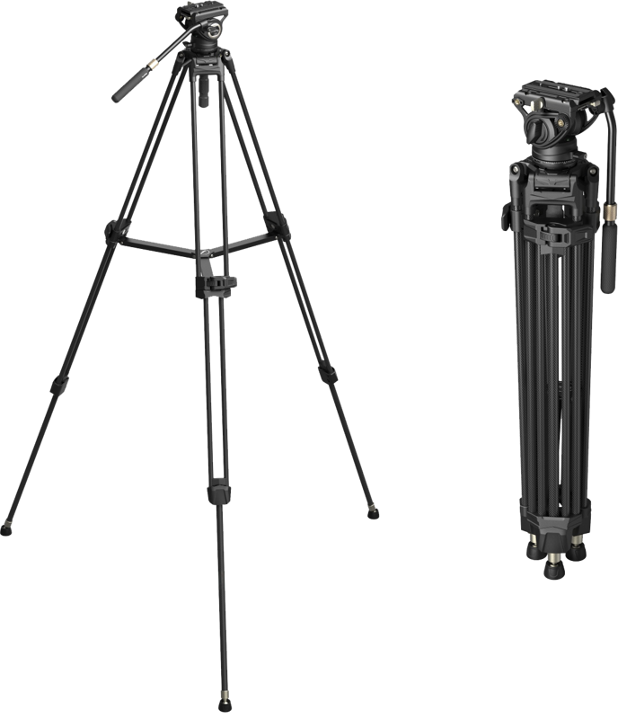 adopt a one-step locking system - operating a single lever lock can lock two sections of legs quickly. The tripod legs are made of carbon fiber