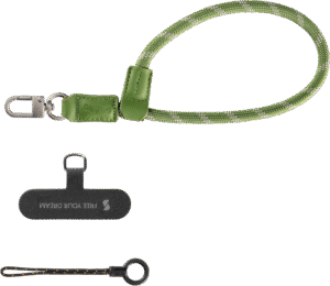 and eco-friendliness—features adjustable length and a sturdy metal hook for hanging phones or accessories like AirPods or keys. Its tool-free installation offers effortless convenience for everyday use.