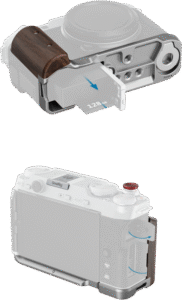 SMALLRIG 5261 L-Shape Mount Plate with Wooden Handle for FUJIFILM X-M5 Sliver