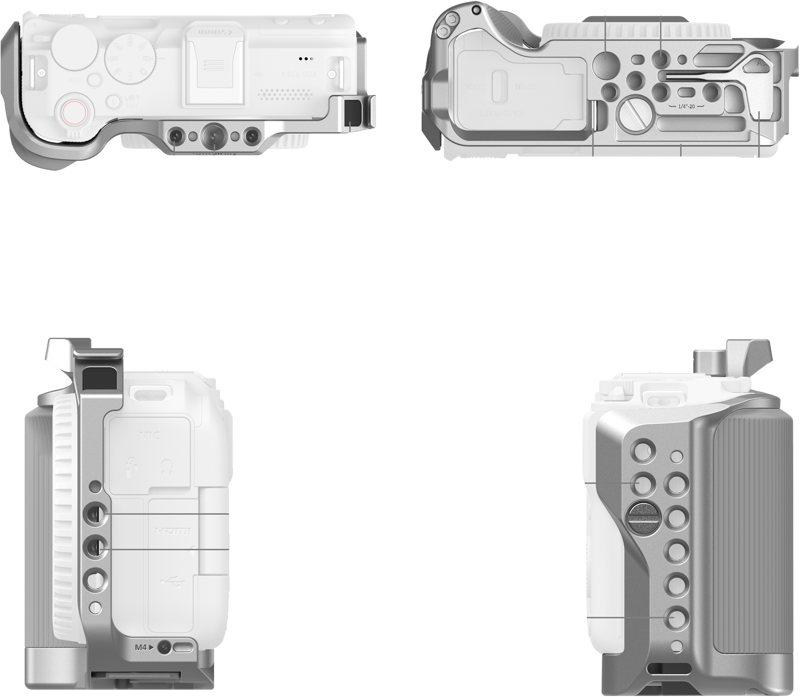 and optimized grip. Its full-cover construction protects the camera while providing extra mounting options for accessories.