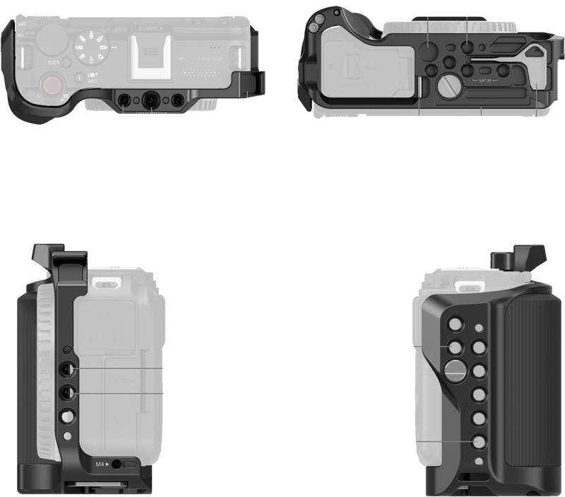 and optimized grip. Its full-cover construction protects the camera while providing extra mounting options for accessories.