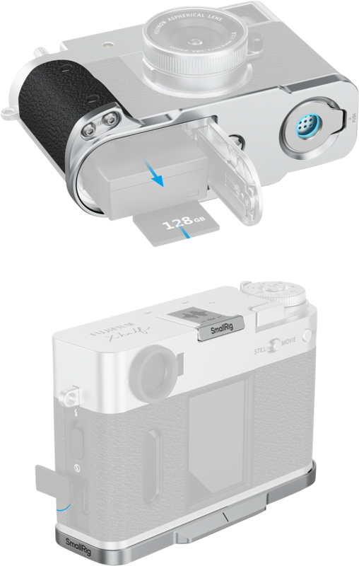 SMALLRIG 5216 L-Shaped Mount Plate with Silicone Handle for FUJIFILM X half Silver