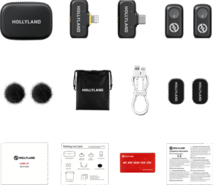 HOLLYLAND LARK A1 Combo with USB-C RX + Lightning RX + Charging Case