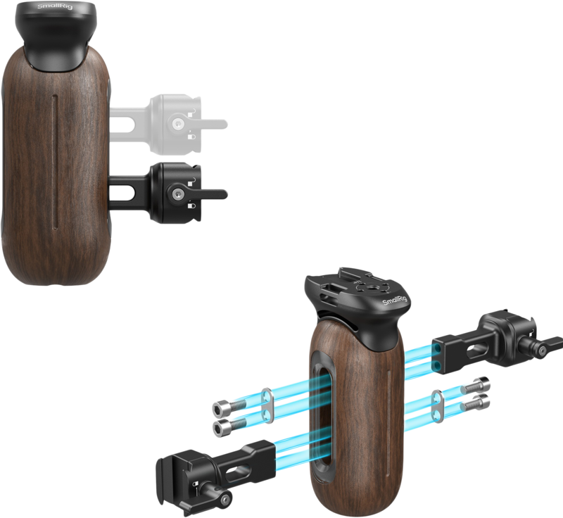 SMALLRIG 5161 ImageGrip Series Wooden Handle with NATO Clamp (Left Side)