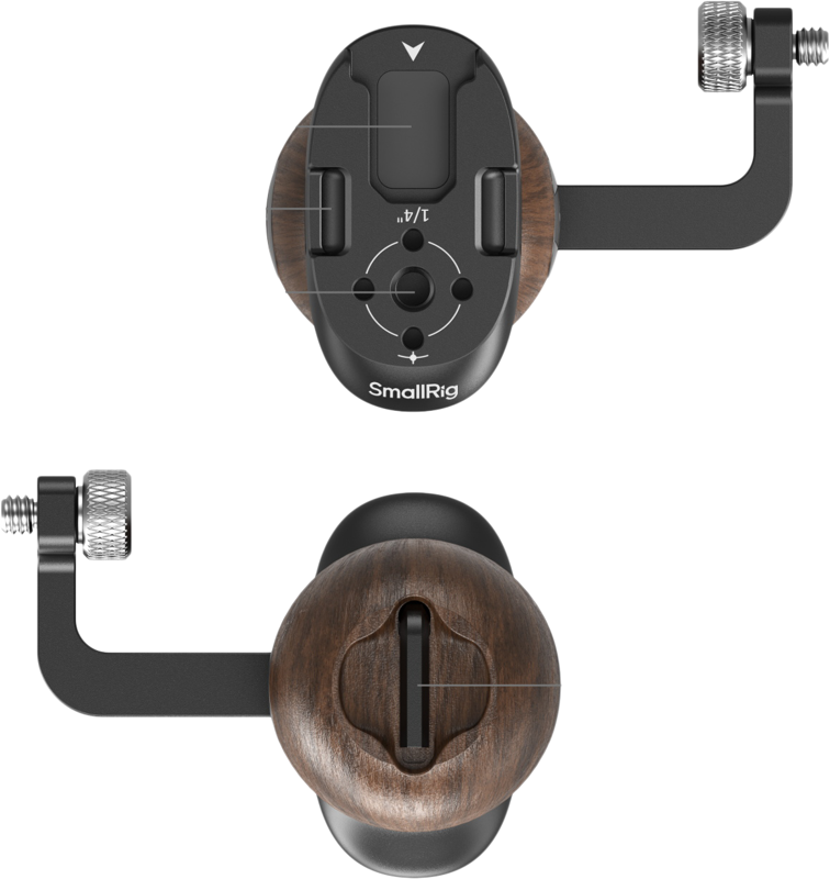 SMALLRIG 5237 Wooden Side Handle with 1/4"-20 Screw