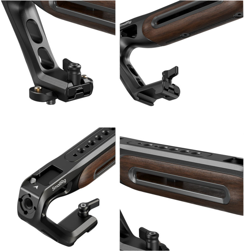 SMALLRIG 5251 Wooden Top Handle with NATO Clamp