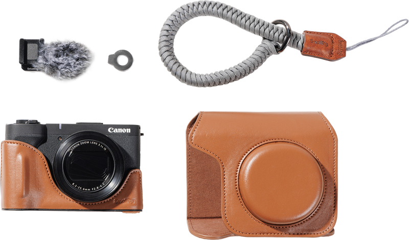 SMALLRIG 5385 Leather Case Kit for Canon PowerShot V1 Brown