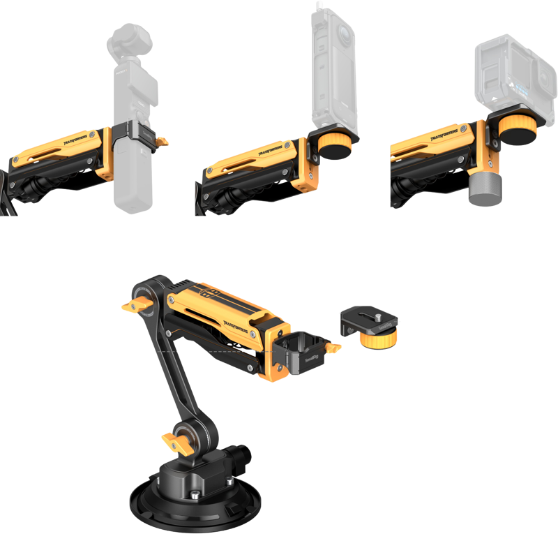 SMALLRIG 5528 mini Shock Absorber Arm for DJI Osmo Pocket 3 / GoPro HERO13 / Insta360 X4（BumbleBee)