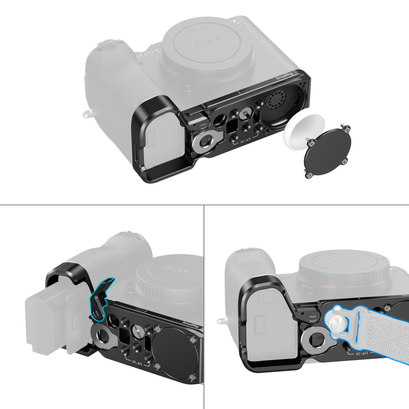 SMALLRIG 5481 Baseplate with Airtag Slot for Sony A7C II / A7CR Black