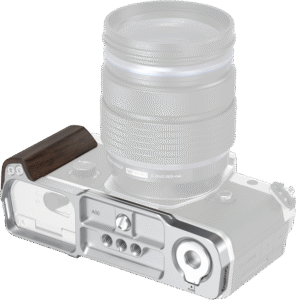 SMALLRIG 5563 L-Shaped Mount Plate with Wooden Handle for OM SYSTEM OM-3