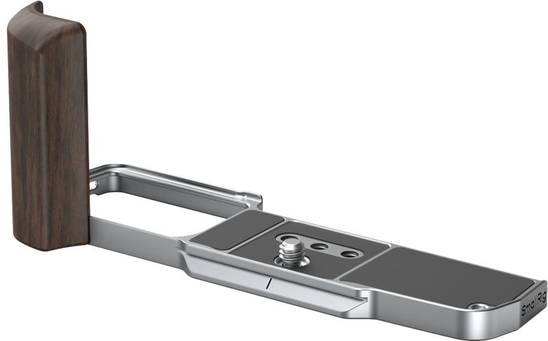 SMALLRIG 5563 L-Shaped Mount Plate with Wooden Handle for OM SYSTEM OM-3