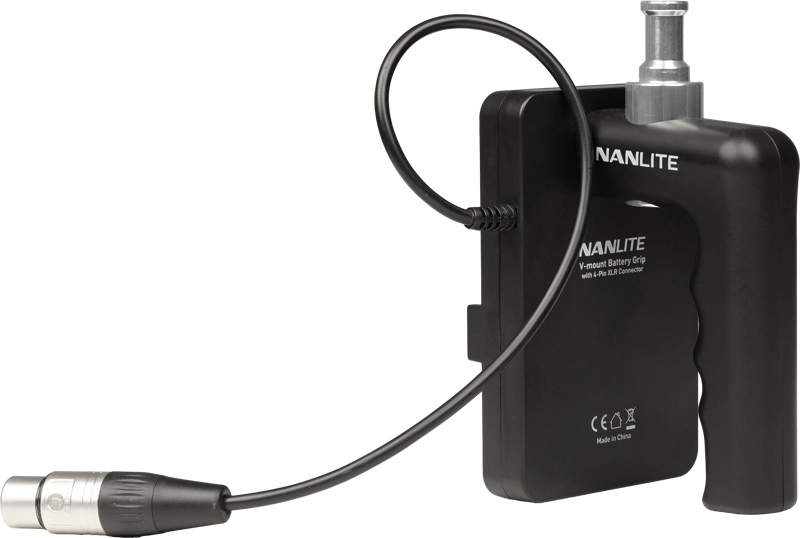 NANLITE V-Mount Battery Grip with 4-Pin XLR Connector