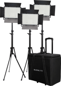 Kit NANLITE 3 light kit 1200CSA w/Trolley Case & Light Stand