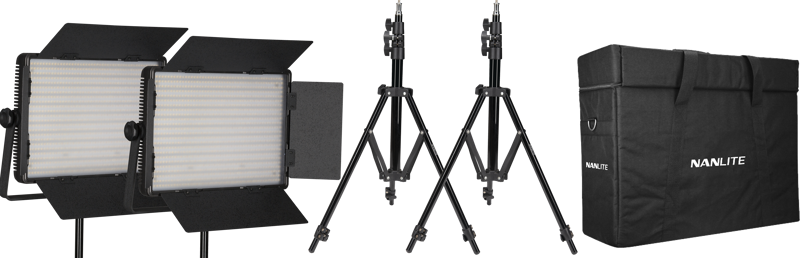 Kit NANLITE 2 light kit 1200DSA w/Carry case & Light stand