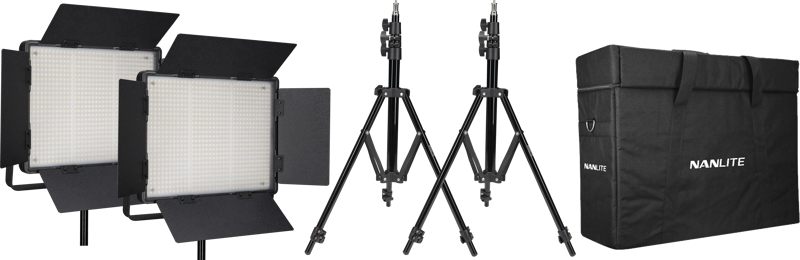 Kit NANLITE 2 light kit 900DSA w/Carry case & Light stand