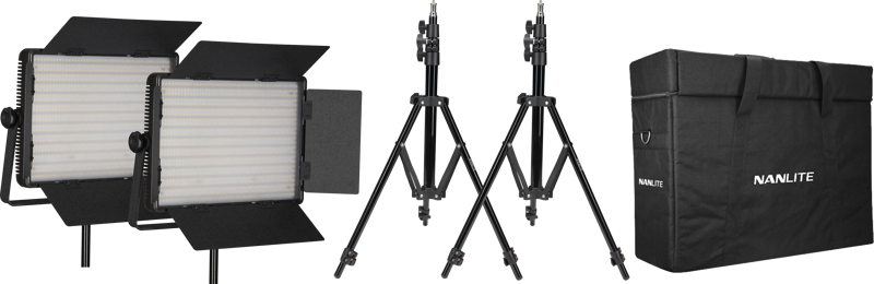 Kit NANLITE 2 light kit 1200CSA w/Carry case & Light stand