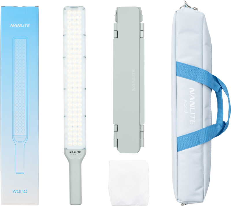 The Nanlite Wand is a compact full-color RGBW light stick for creators who need quick
