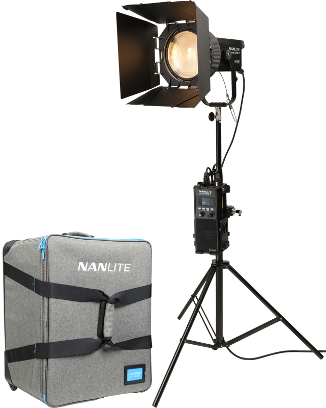 The Nanlite Forza 500B II LED Spotlight paired with the FL-20G Fresnel Lens provides unmatched brightness