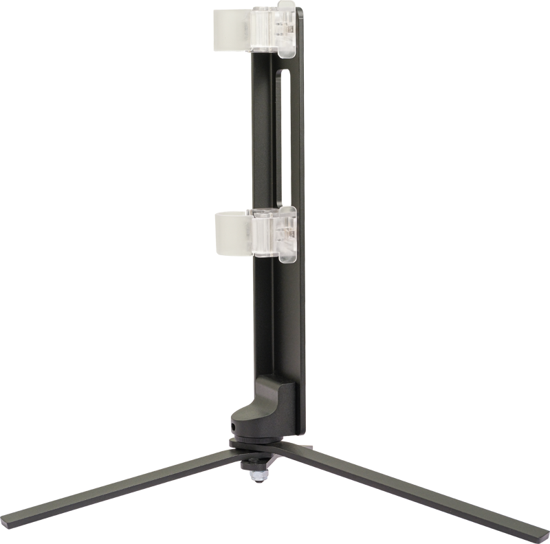 Nanlite Foldable Floor Stand for Up to 4-Foot PavoTubes and T12 Tube Lights. This metal tripod provides stable support with protruding clips that connect to the stand by 1/4 mount.